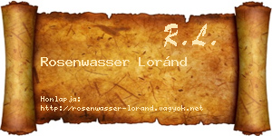 Rosenwasser Loránd névjegykártya