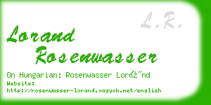 lorand rosenwasser business card